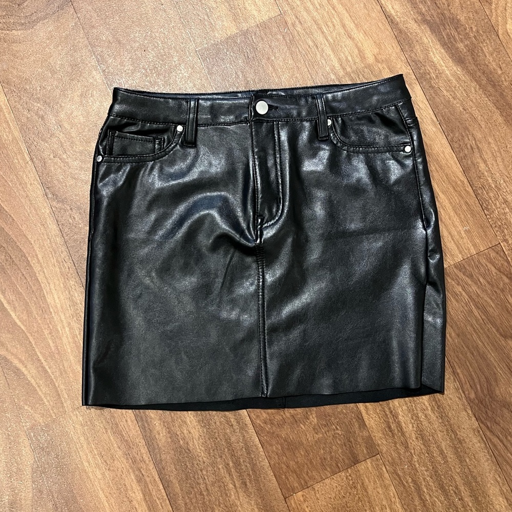 Black Leather Mini Skirt